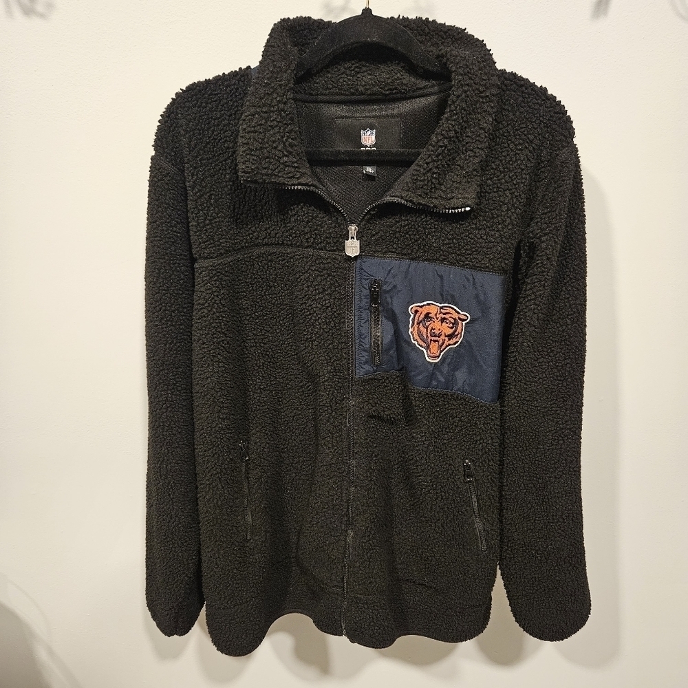 NFL Pro Line Chicago Bears Fleece Sherpa Zip Up Mens 2XL